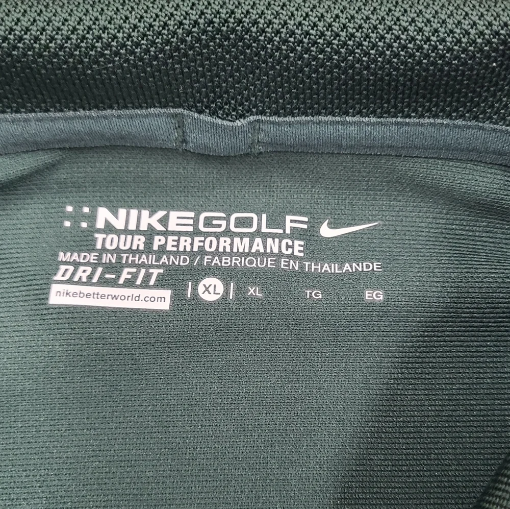 Baylor University Nike DRI-FIT Tour Performance Polo Golf Shirt Size XL Green - Picture 4 of 12